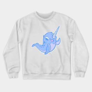 Happy Little Ice Narwhal Waves Hi! Crewneck Sweatshirt